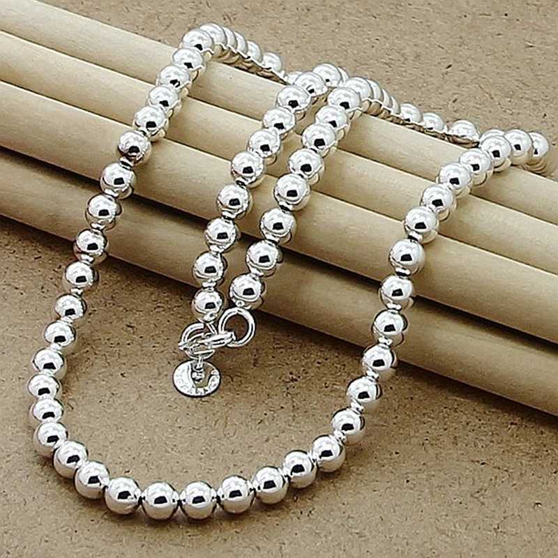 Andara 925 sterling silver 4MM/6MM/8MM/10MM smooth bead ball chain necklace X241123