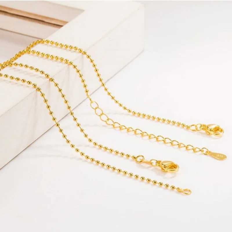 New necklace 18k gold necklace lamp bead gold chain womens jewelry necklace wedding party gift jewelry lobster buckle X241123