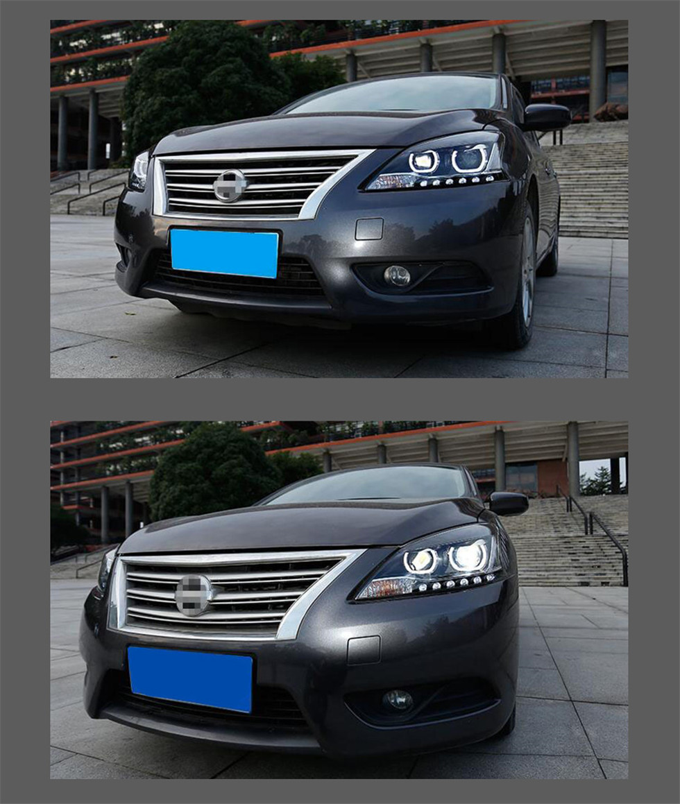 Auto Headlights For Nissan Sylphy 2012-20 15 LED Headlight Sequential Moving Turning Signal Light Front Lamp