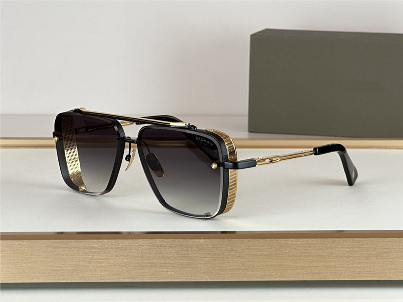 Pop TOP sunglasses limited edition goggles style SIX men design K gold retro square frame crystal cutting lens with grid detachable