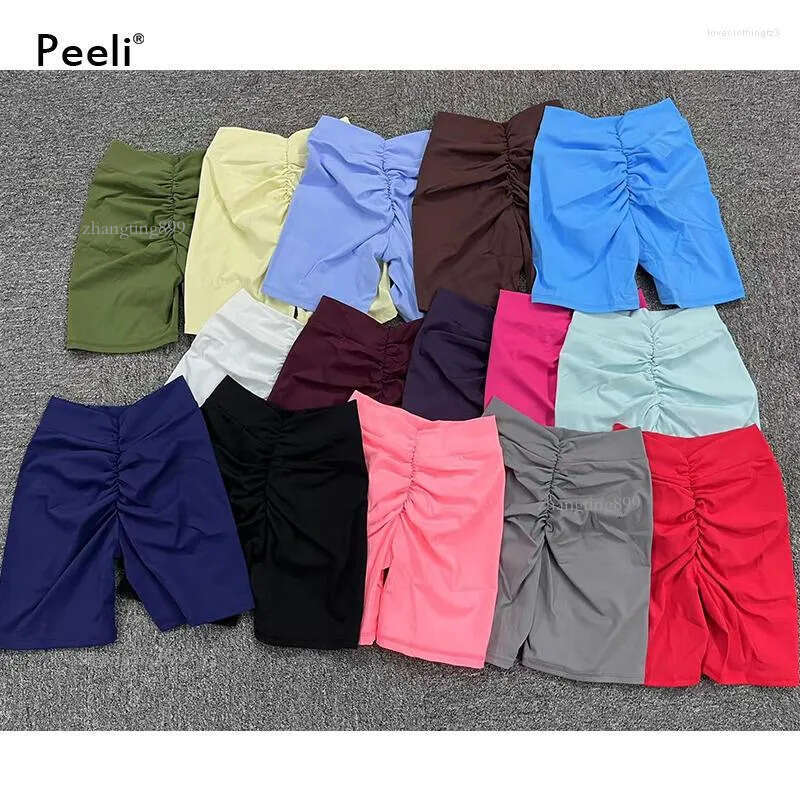 Active Shorts Back V BuYoga Women Scrunch BuGym Workout High Waist Sports Running Cycling Leggings Woman Sportswear