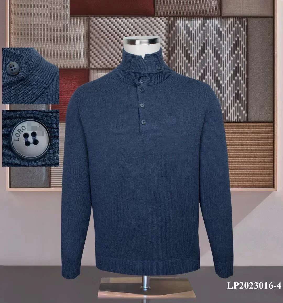 BILLIONAIRE BLKA CPTG Sweater Cashmere Men's 2024 Autumn Winter New Warm Long Sleeve Elastic Button Knitting High Collar M-4Xl