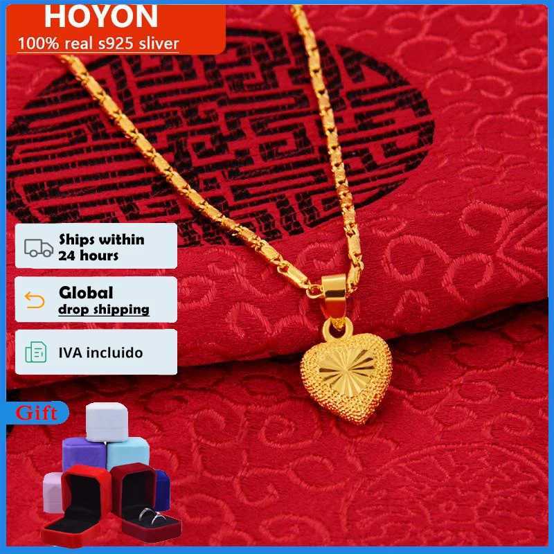Gold plated necklace suitable for female rs wedding gifts gold chain necklace designer heart-shaped pendant jewelry X241123