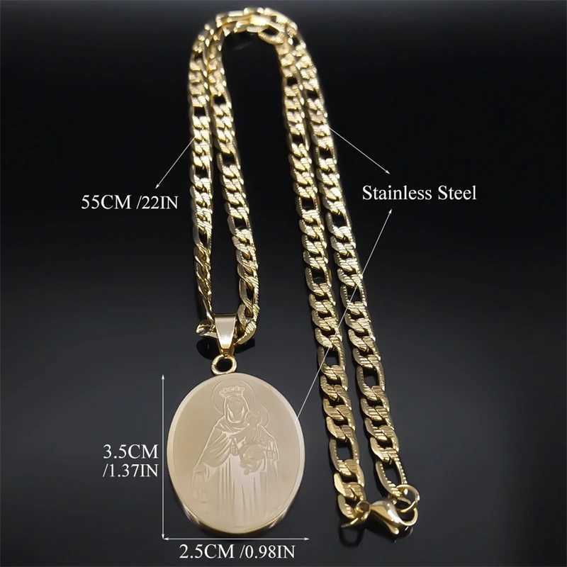 Classic Virgin Mary Pendant Necklace for Women Men Stainl Steel Gold Plated Catholic Mother Mary Necklaces Jewelry NZZZ140S05X241123