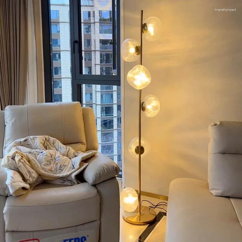 Lamps Floor Nordic Minimalist Creativity Glass Shade Led Lamp Living Room Home Decor Corner Sofa Bedroom Bedside Standing Table Light