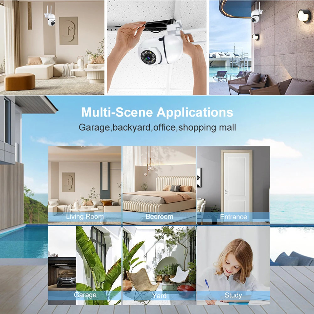 Outdoor P Surveillance Camera CCTV IP Wifi Camera Waterproof External Security Protection Wireless Home Monitor Motion Trcking 240419