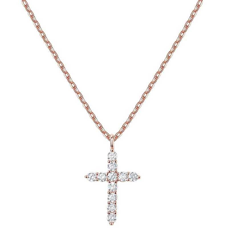 14K gold-plated cross necklace suitable for women X241123