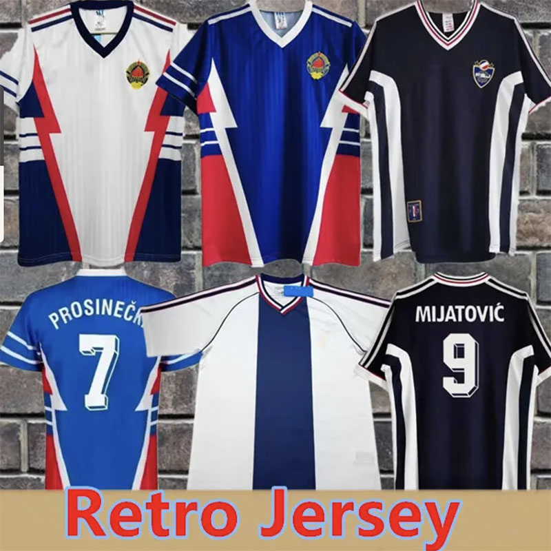 90 92 98 00 Yugoslavia retro STOJKOVIC soccer jerseys JOKANOVIC Mijatovic JUGOVIC MIHAJLOVIC MILOSEVIC SAVICEVIC PROSINECKI classic vintage Away football shirt