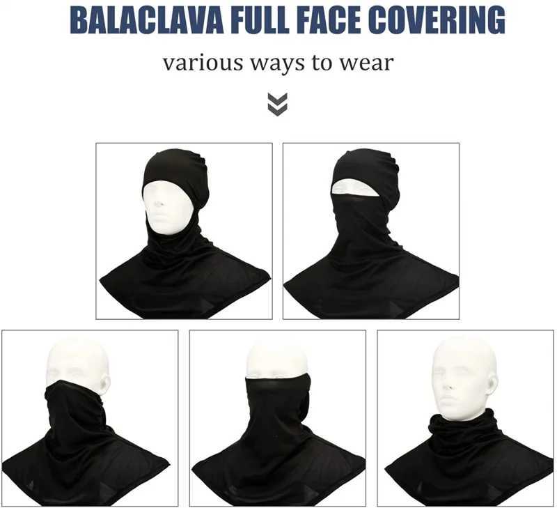 Mens tactical Balaclava face mask summer sun protection UV protection breathable long neck mask hiking scarf bicycle helmetW241123