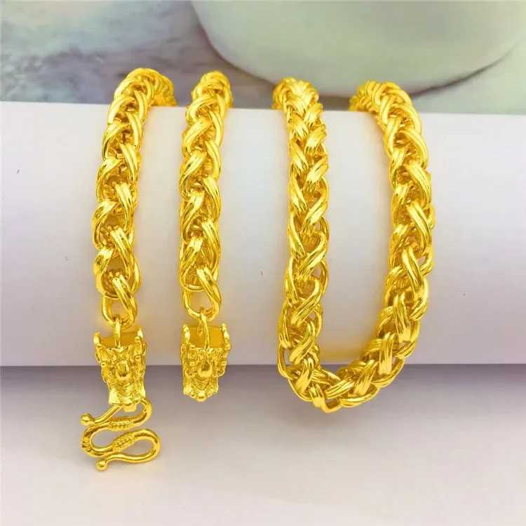 Authentic 18K Gold Retro Double Click Colorful Necklace Birthday Engagement Exquisite Jewelry Gift X241123