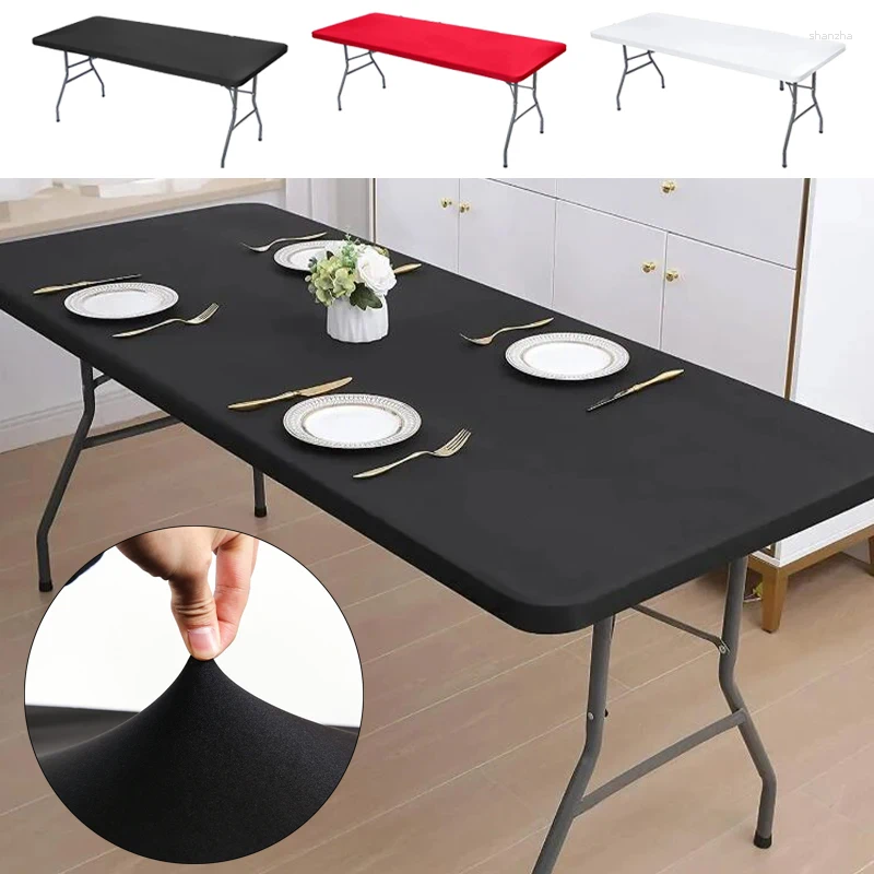 Table Cloth Rectangle Elastic Cover Wedding Protector Washable Tablecloth Edged Close-Fitting Picnic Camping Banquet