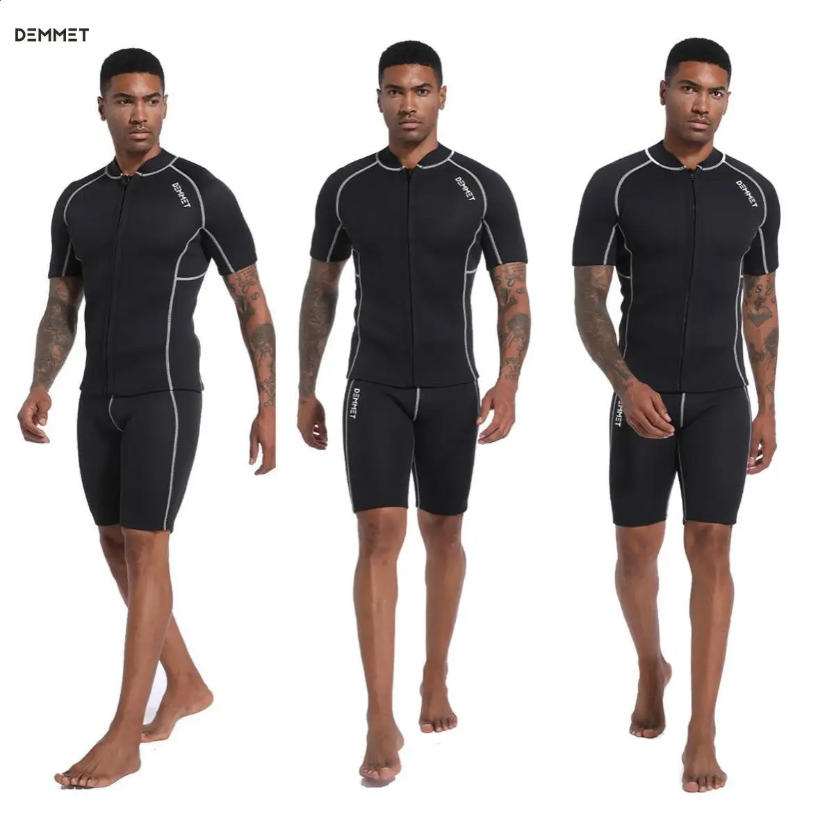 Men Womens1.5MM3MM CRSC Neoprene wetsuit Split Short Sleeve Shorts Diving Surfing Suit Sun Protection Warm Swimming Suit 240419