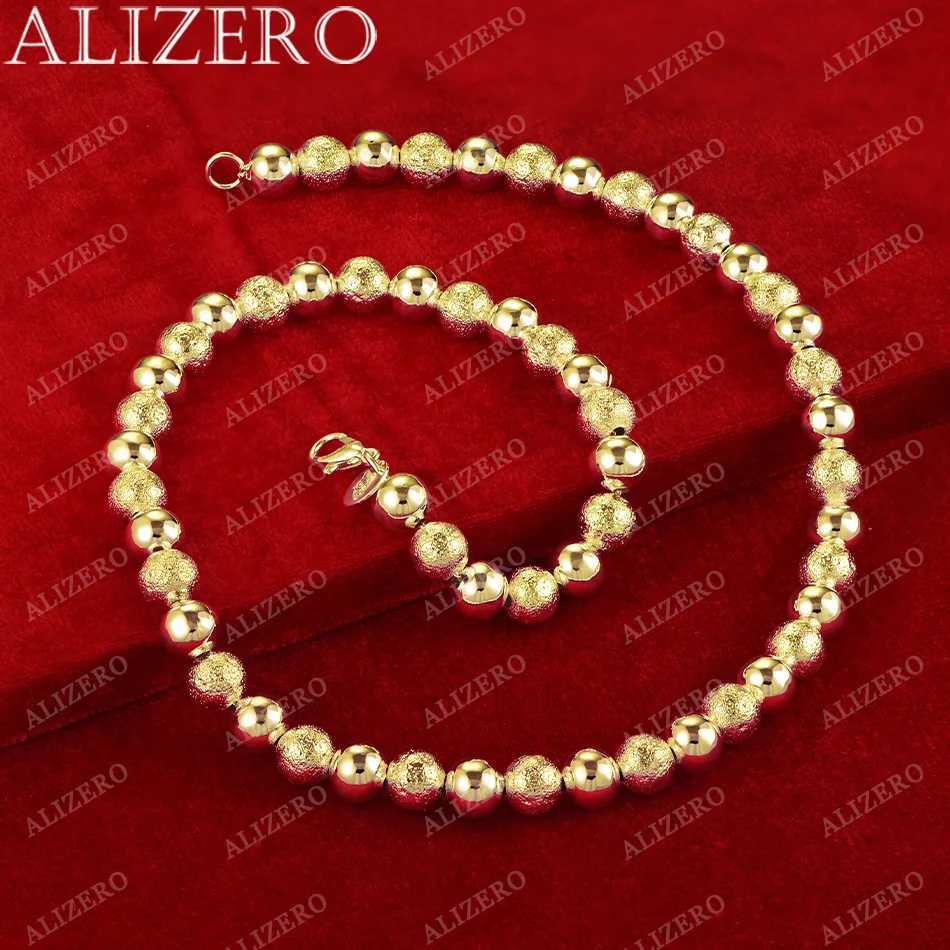 ZERO 18K gold 8mm frosted smooth bead necklace 18 inch mens exquisite jewelry wholesale personalized trend bead chain X241123