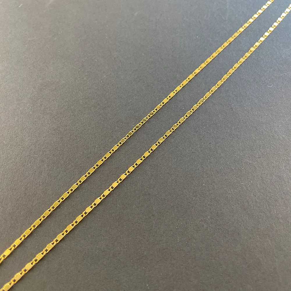 24K gold necklace with gold-plated blade chain belt chain Kravik chain womens necklace 45CM/50CM X241123