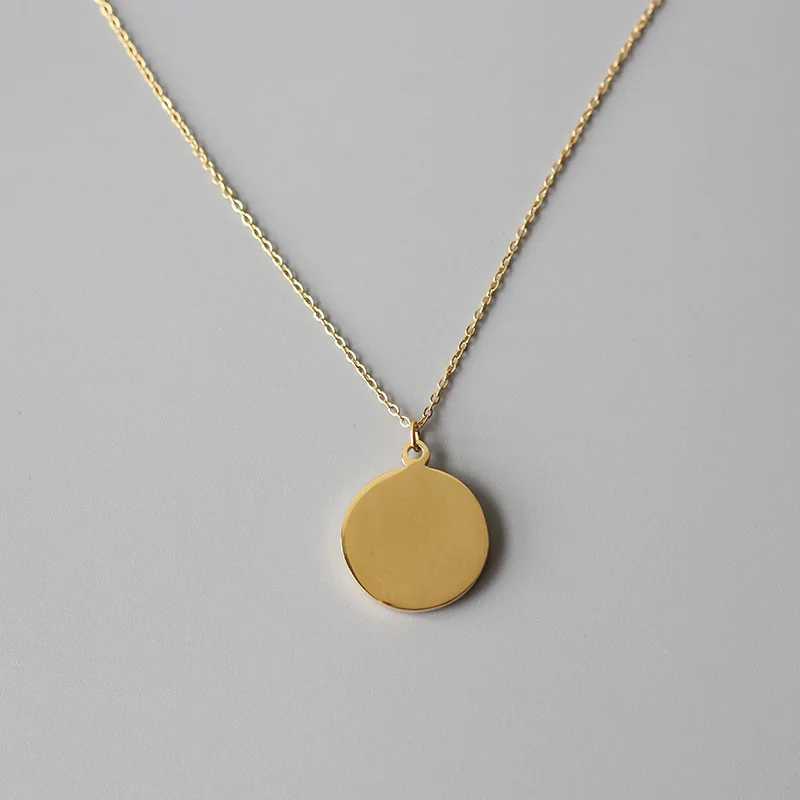 Creative Design Tarnish Free Stainl Steel 18k Gold Plated Golden Sea Wave Necklace Stereoscopic Coin Necklaces For WomenX241123