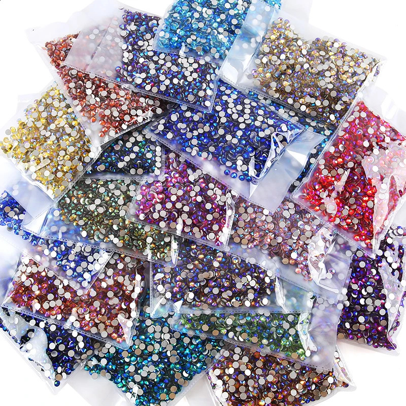 Wholesale in Bulk Rhinestones for Clothes DIY flat back Diamond Nail Rhinestone Decorations Crystals AB Glitter Face Art Stone 240412