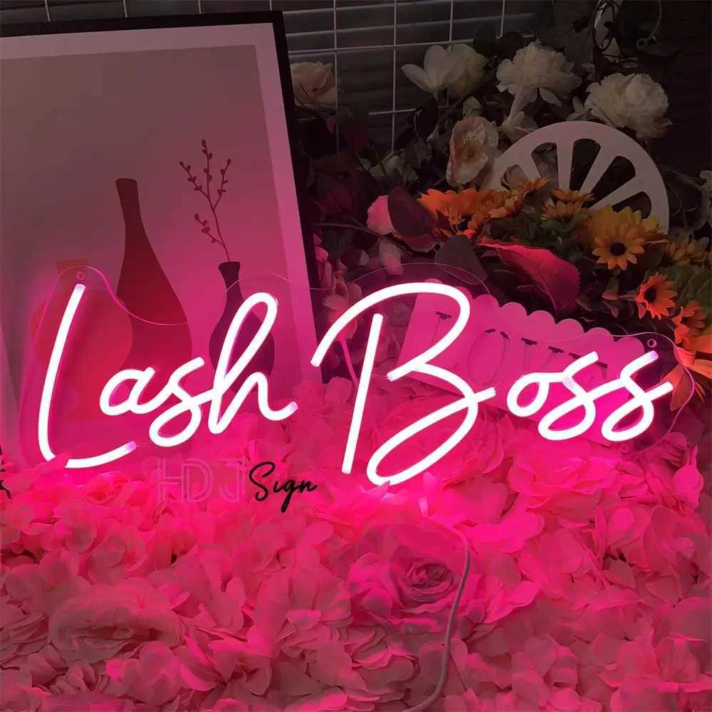 Custom Led Neon Lights Sign Lash Boss Art Wall Hanging Neon Lights Led Neon Lamps Sign Wall Room Store Decoration Z241123