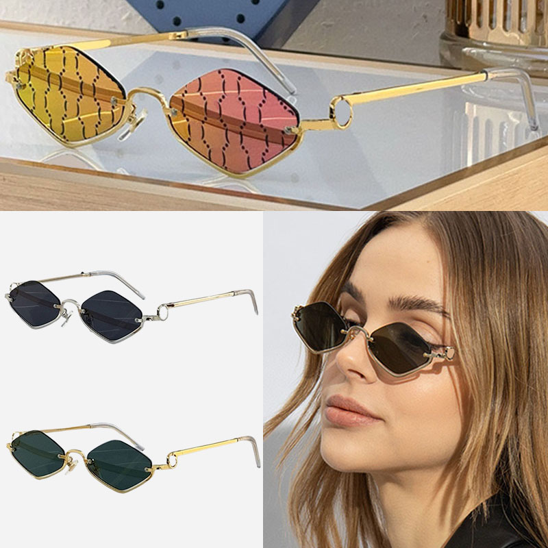Designer Women Web Sunglasses Fashion Geometric 1604S Retro Metal Half Frame Mens Personalized Small Frame Glasses Metal Frame Narrow Frame Eyewear