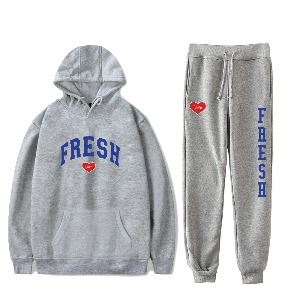 Sturnio Triplets Hoodie Jogging Pants Two Piece Set SweatshirtSweatpants Fresh Love Fashion Mens Set 241121