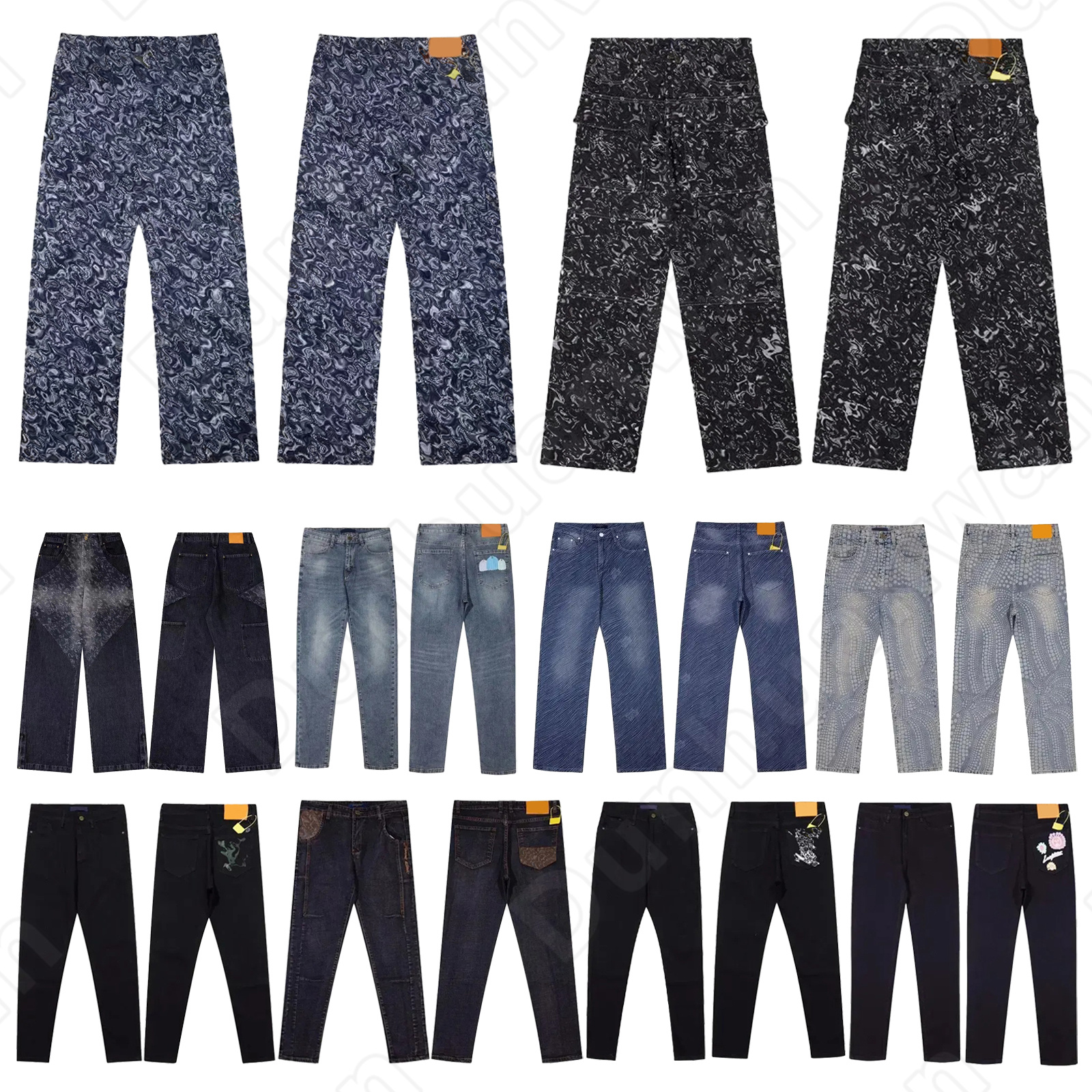 Mens jeans Designer louiselys viutonlys Jeans Trousers Jean Men loose Pants High-end Quality Straight Design Retro Streetwear Casual Sweatpants