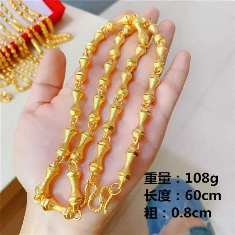 AU999 Gold Necklace New Thick Boss Chain Transfer Mens 24K Pure 60cm Jewelry Customized Fashion Necklace ORNA X241123