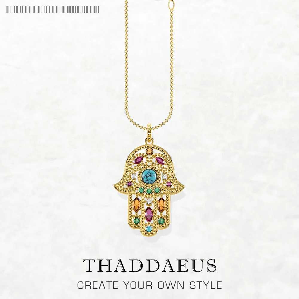 Charm necklace Fatima gold hand summer brand new retro exquisite jewelry European 925 sterling silver turquoise womens gift X241123