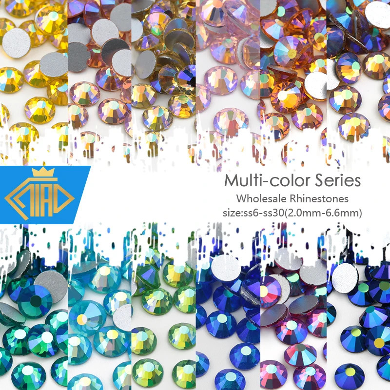 Wholesale in Bulk Rhinestones for Clothes DIY flat back Diamond Nail Rhinestone Decorations Crystals AB Glitter Face Art Stone 240412