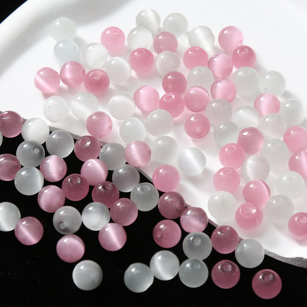 Antique cat's eye loose bead round bead DIY handmade necklace bracelet beaded bead jewelry accessories