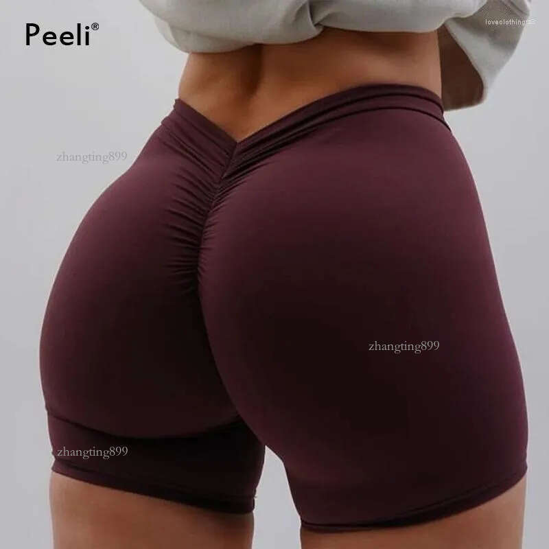 Active Shorts Back V BuYoga Women Scrunch BuGym Workout High Waist Sports Running Cycling Leggings Woman Sportswear
