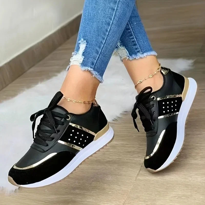 New women's autumn sports shoes, women's tennis loafers, skateboarding casual shoes, comfortable platform, elegant and fashionable designer 