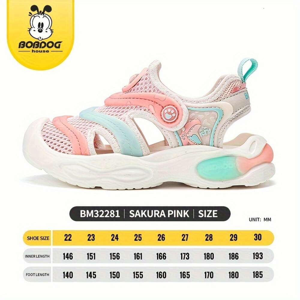 BOBDOG House Girl's Trendy Close Tope Breathable Sandals Comfy Durable Beach Water Shoes for Kid's Outdoor Activities BM32281