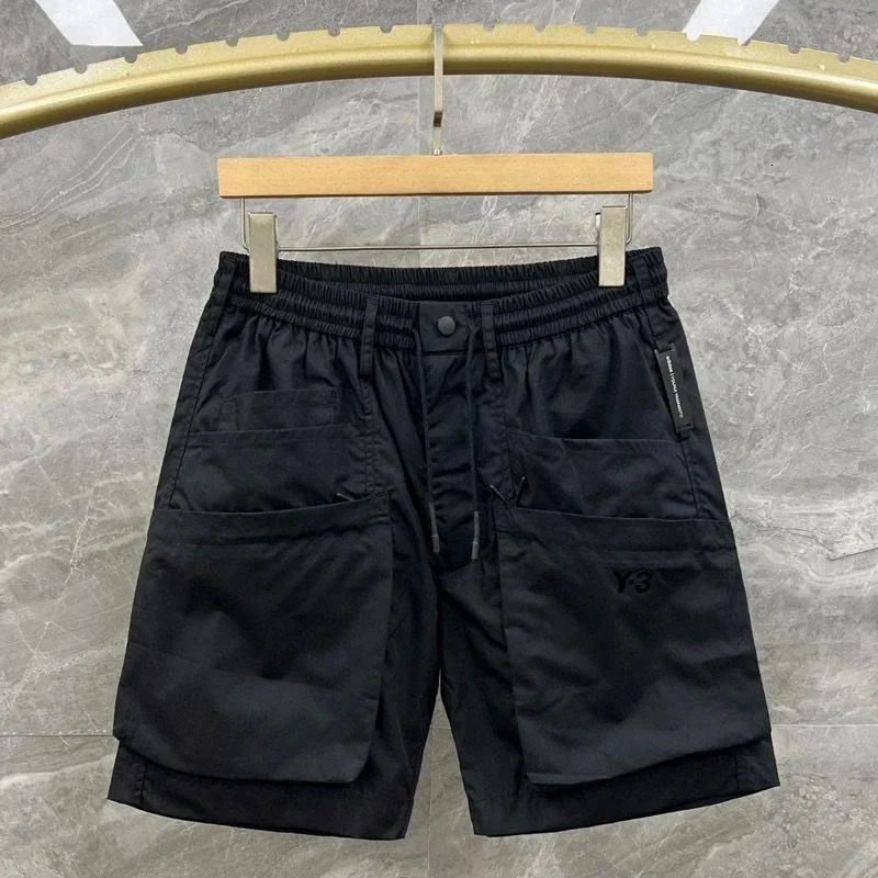 Summer Y 3 Shorts Mens Streetwear Shorts Korean Style Black Cargo Shorts Breathable Mens Fashion Versatile Shorts 240409