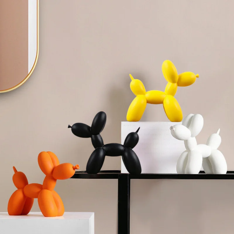 Balloon Dog Animals Statue Sculpture Animals Cake Art Pendant Modern Tabletop Decoration Home Resin Dessert Mat Balloon Party 0424