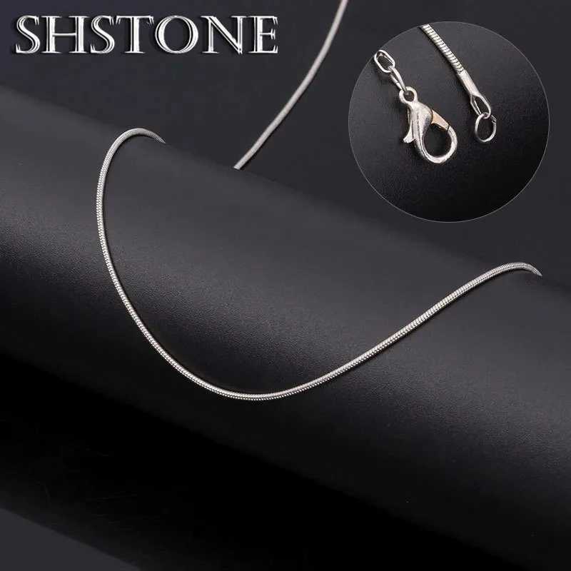 SHSTONE Womens 18K Gold 1mm/2mm/3mm Snake Chain Necklace Fashion 925 Pure Silver 40-75cm Chain Necklace Party Jewelry X241123