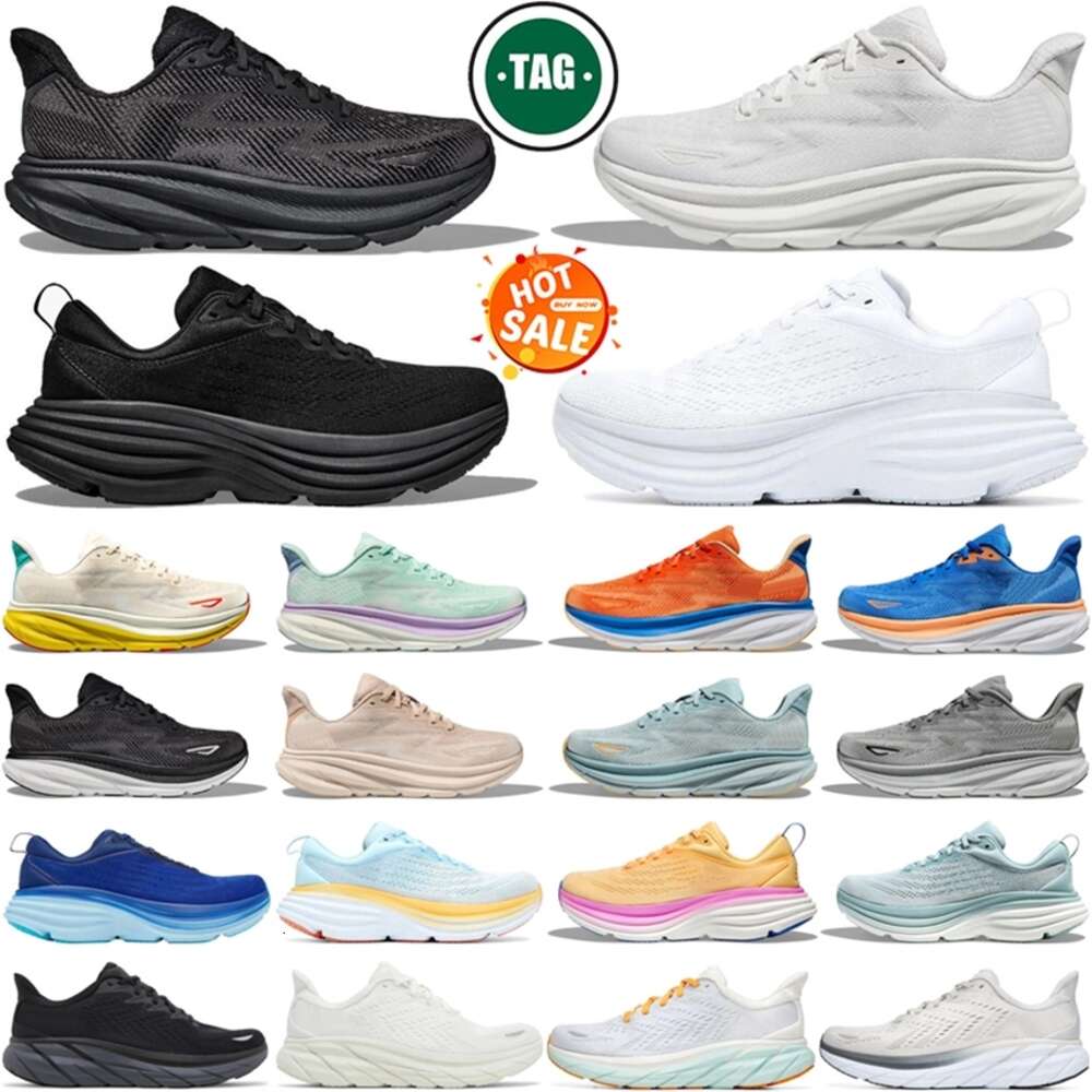 Designer BOND CLIF 8 9 sneakers running shoes for men women Triple Black White Cloud Blanc De Blanc outdoor mens womens trainers size 36-47