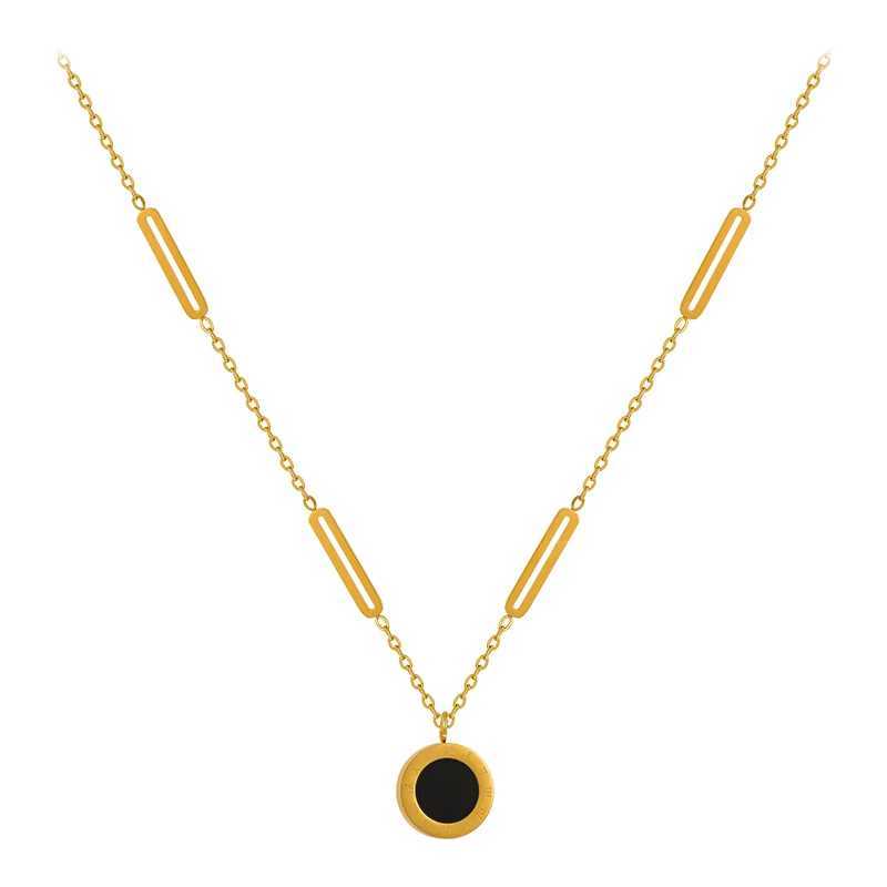 Classic and fashionable stainless steel Roman numeral clip pendant necklace 2023 fashion jewelry Christmas party womens sexy necklace X241123
