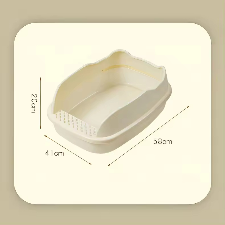 MMG Semi-Enclosed Litter Box Detachable Splash-Proof Non-Stick Cat Litter Pet Toilet Litter Box