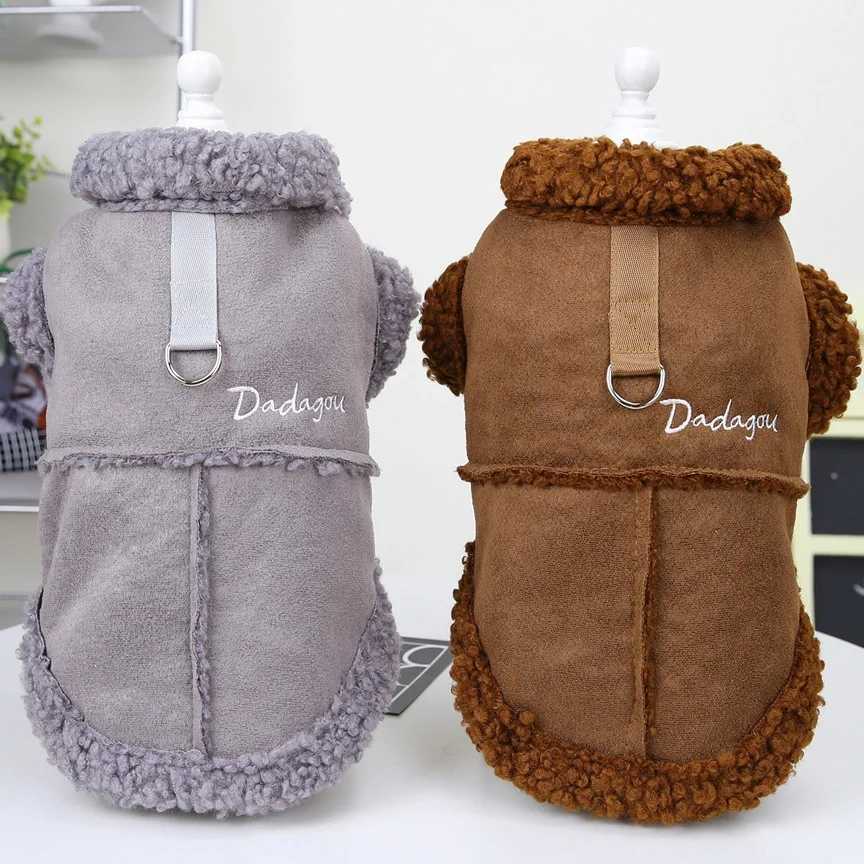 British Style Dog Jacket Lamb Fleece Winter Warm Dog Clothes for Small Dogs Puppy Costume Chihuahua Coat Pet Pug Yorkie OutfitsXJ241125