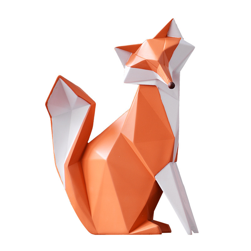 Contemporary Animal Figurines Fox Statues for Living Room and Study Area