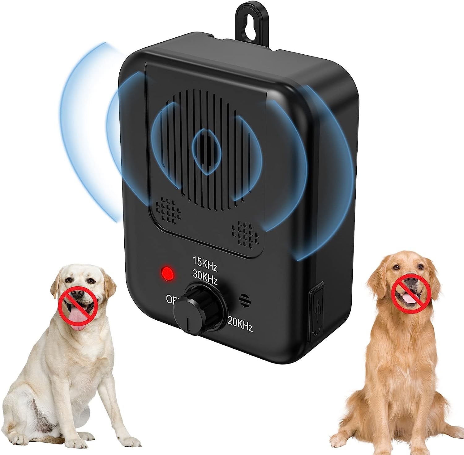 Rechargeable anti barking bark control device with 3 adjustable modes for small medium large dogs