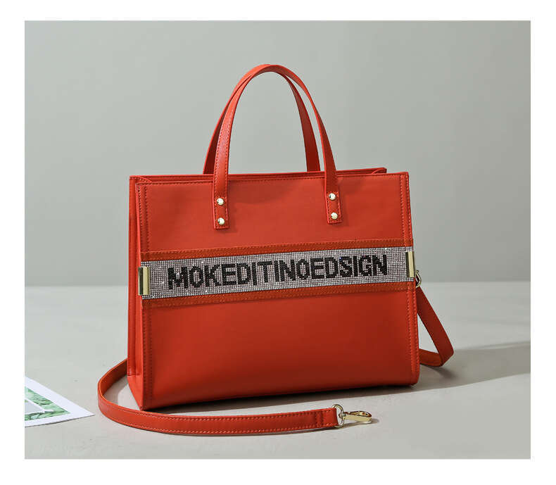 Summer New Large Capacity Handbag Orange Texture Women's Handbag Large Capacity Shoulder Bag