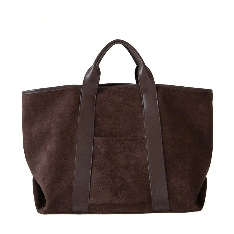 Suede Tote Bag For Women Vintage Designer Shoulder Bags Large Capacity Winter Handbag Commute Shopping Bolsos De Mujer