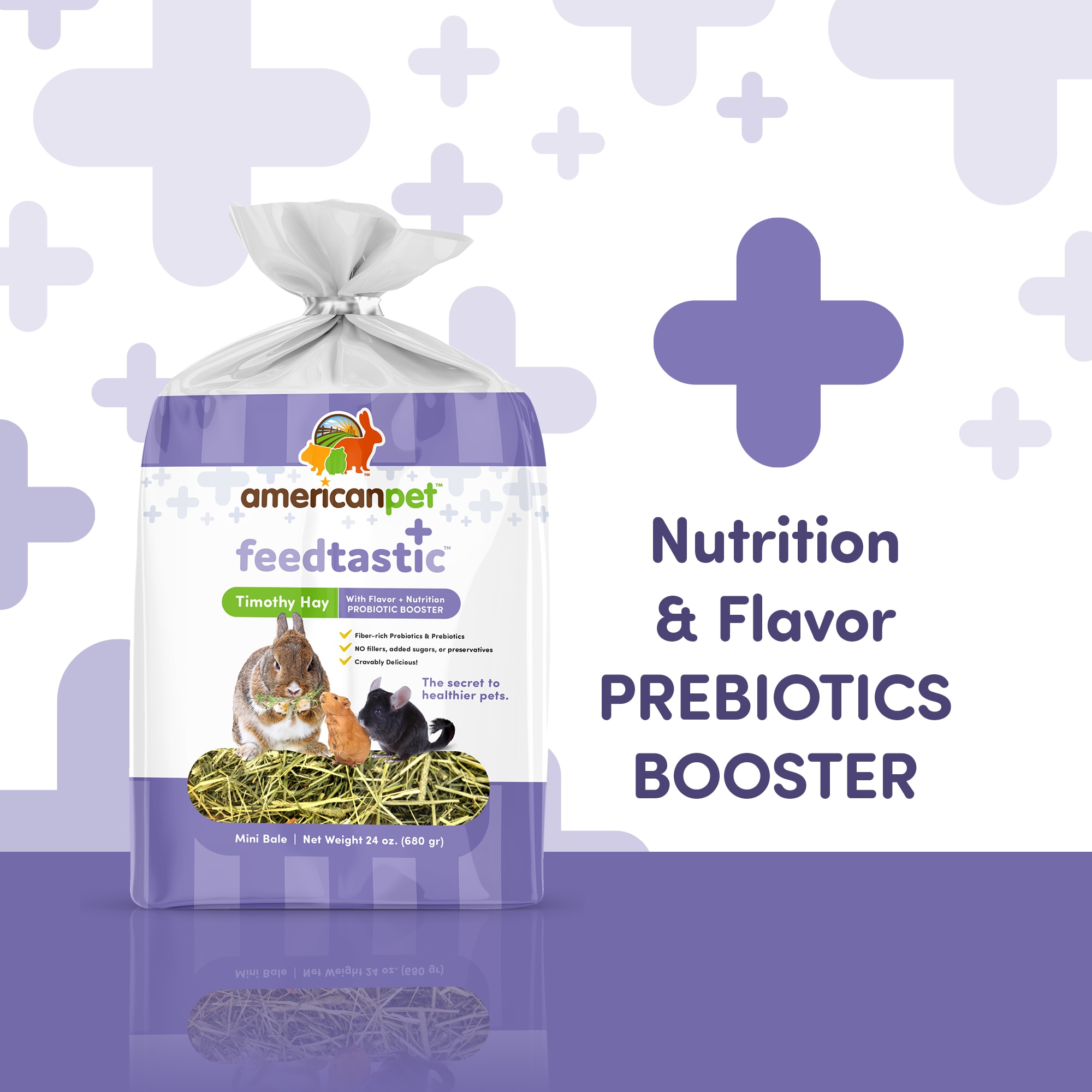 American Pet Feedtastic Timothy Hay with Prebiotic Booster Dry Food, 24 oz.