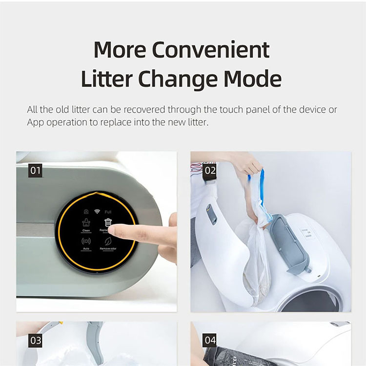 Smart Cat Litter Box Wholesale Luxury Plastic Pet semi Enclosed Large Self Cleaning Automatic Cat Toilet