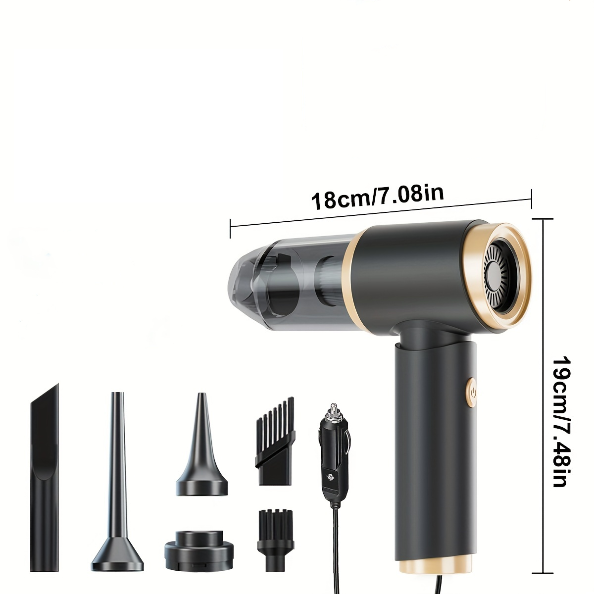 Car Vacuum Cleaner with High Suction Power - Portable Auto Cleaning Tool