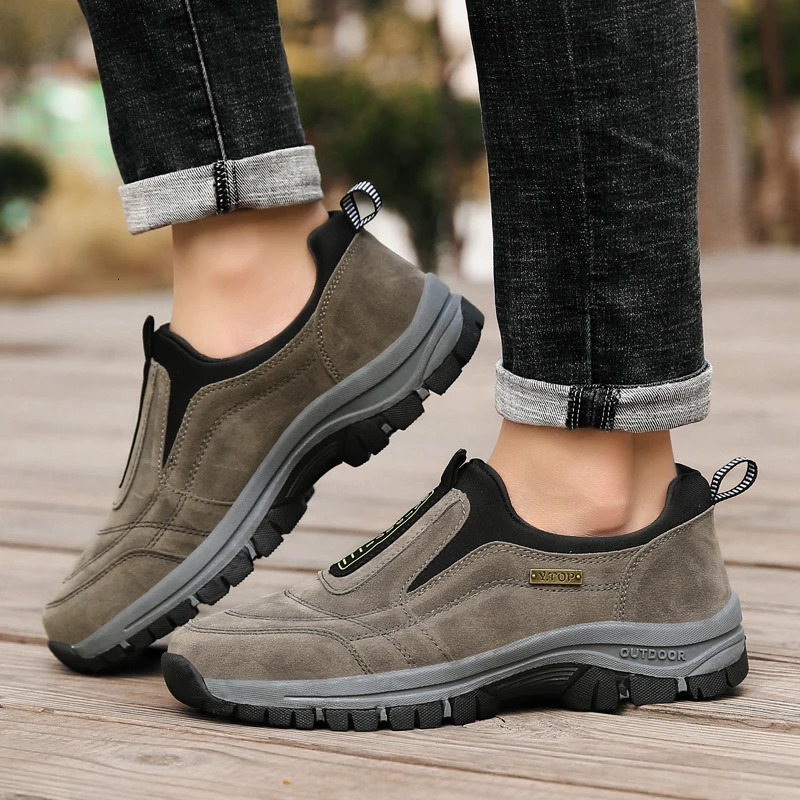 Mens non-slip casual sports shoes wear-resistant hiking shoes Outdoor 2024 fashion comfortable flat walking shoes for men 241125