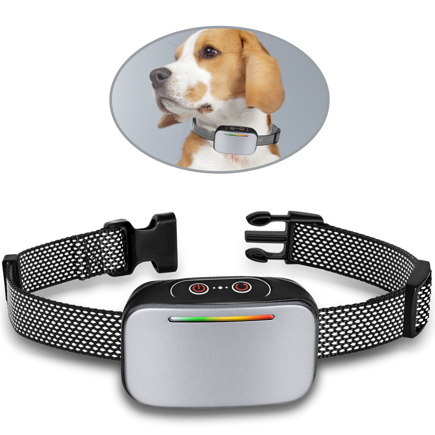 Electronic Pet Dog Barking Collar Safety Waterproof Vibration Training Control 3 Modes Anti-Barking Suitable For s
