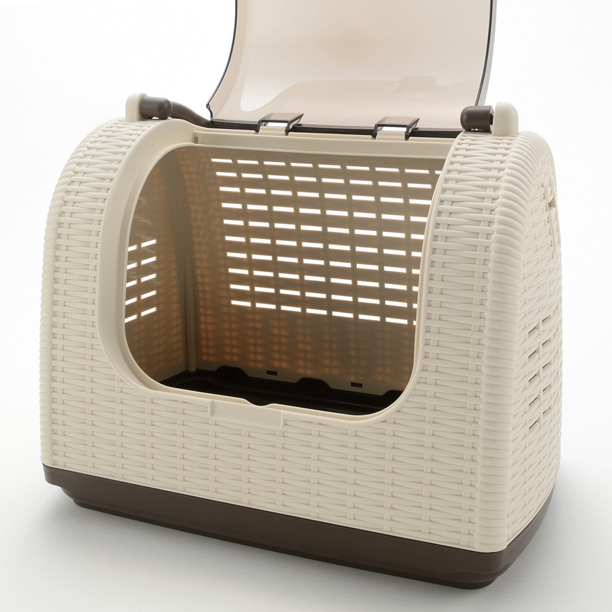 Richell Faux Wicker Pet Carrier, 16" L X 10.5" W X 13" H