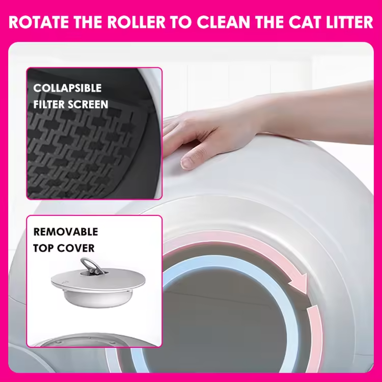 2024 New Portable Plastic Semi-Automatic Cat Toilet High Quality Fast Cleaning Customizable Intelligence Kitty Litter Box