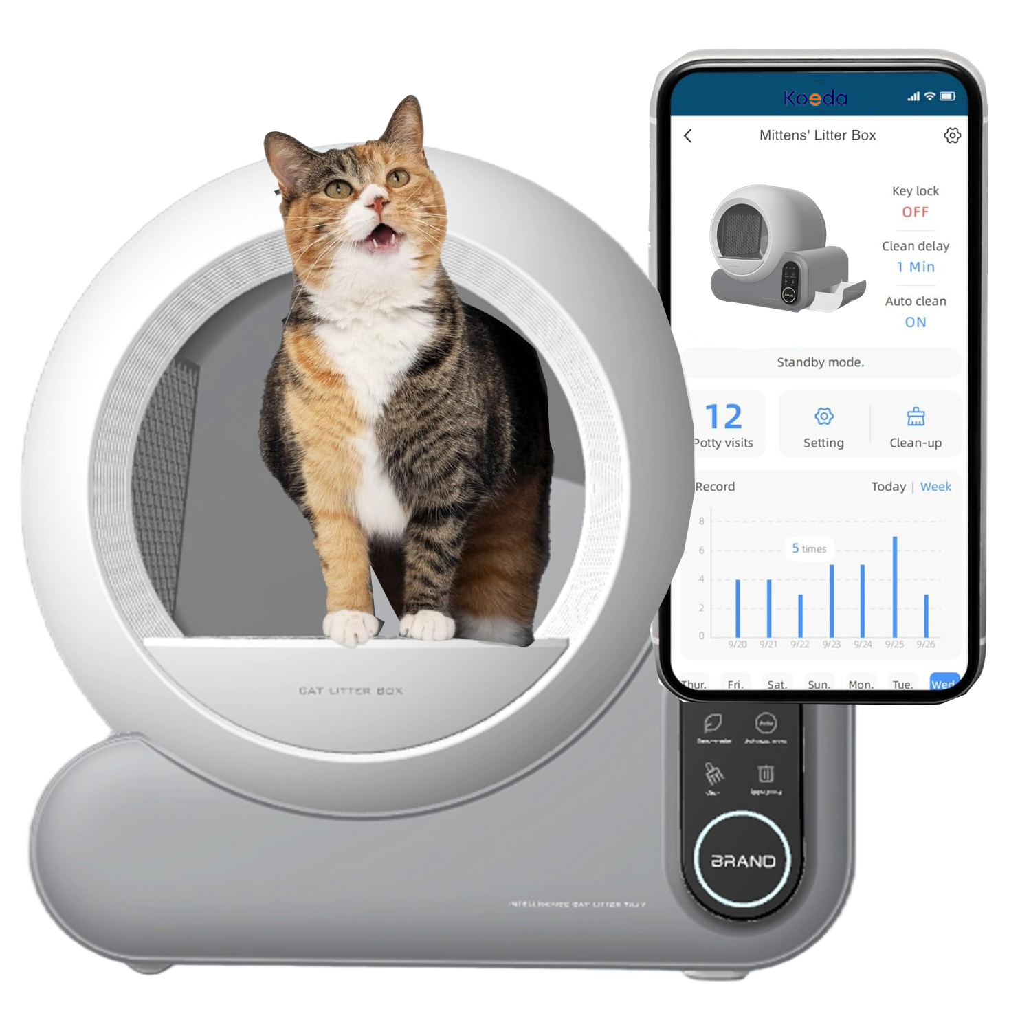 Odor Removal Cat Litter Box & Accessories Automated 70L Large Space Cat Litter Box Self-Cleaning With App Cat Toilet Machine
